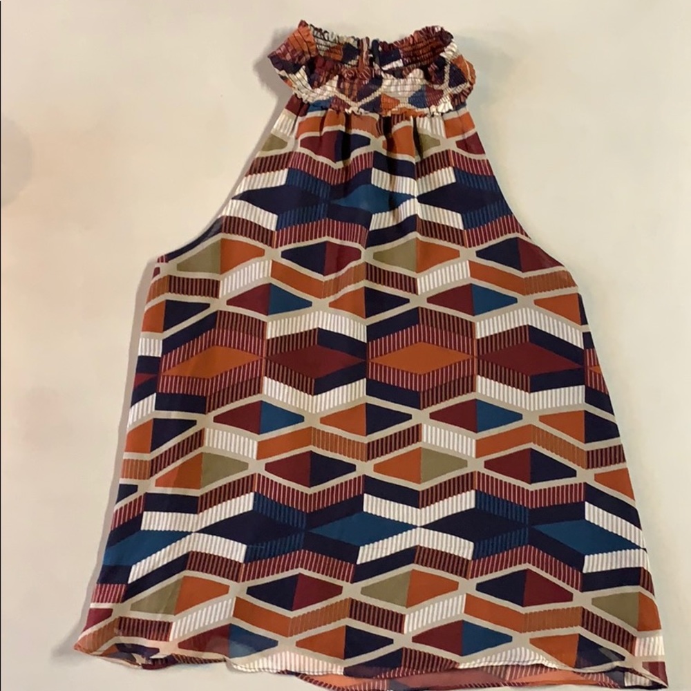 100% silk sleeveless trapeze top